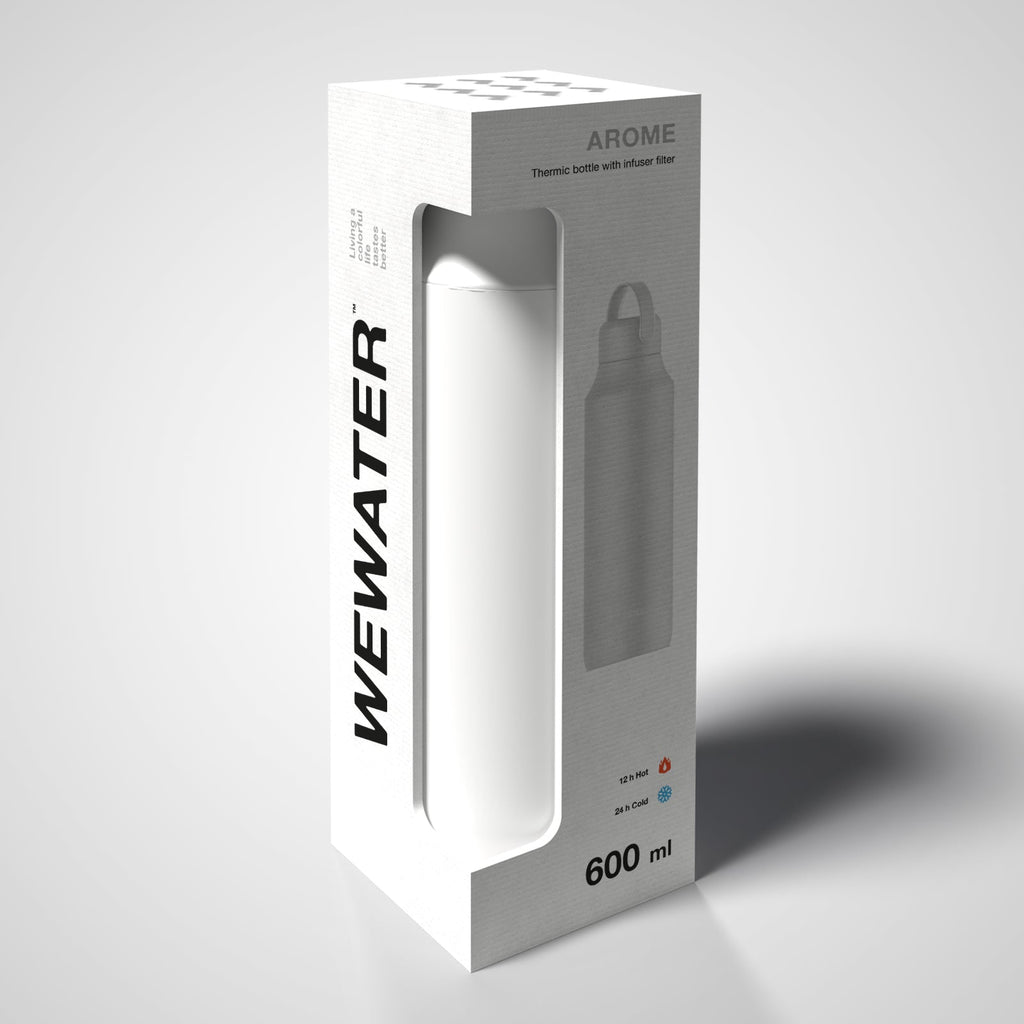 Borraccia termica con infusore Artic White 600 ml