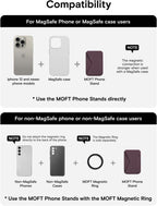 MOFT Snap-on Phone Stand & Wallet (Magsafe Compatible)-iPhone 12/13/14/15/16/17 series & Non Magsafe Cases And Android Phones Using Moft Metal Ring include in Pack