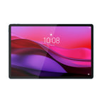 Tablet with colorful display on a white background