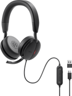 Dell Pro WH5024 Wired Leatherette Headband Active Noise Cancellation Headset with Microphone - Black