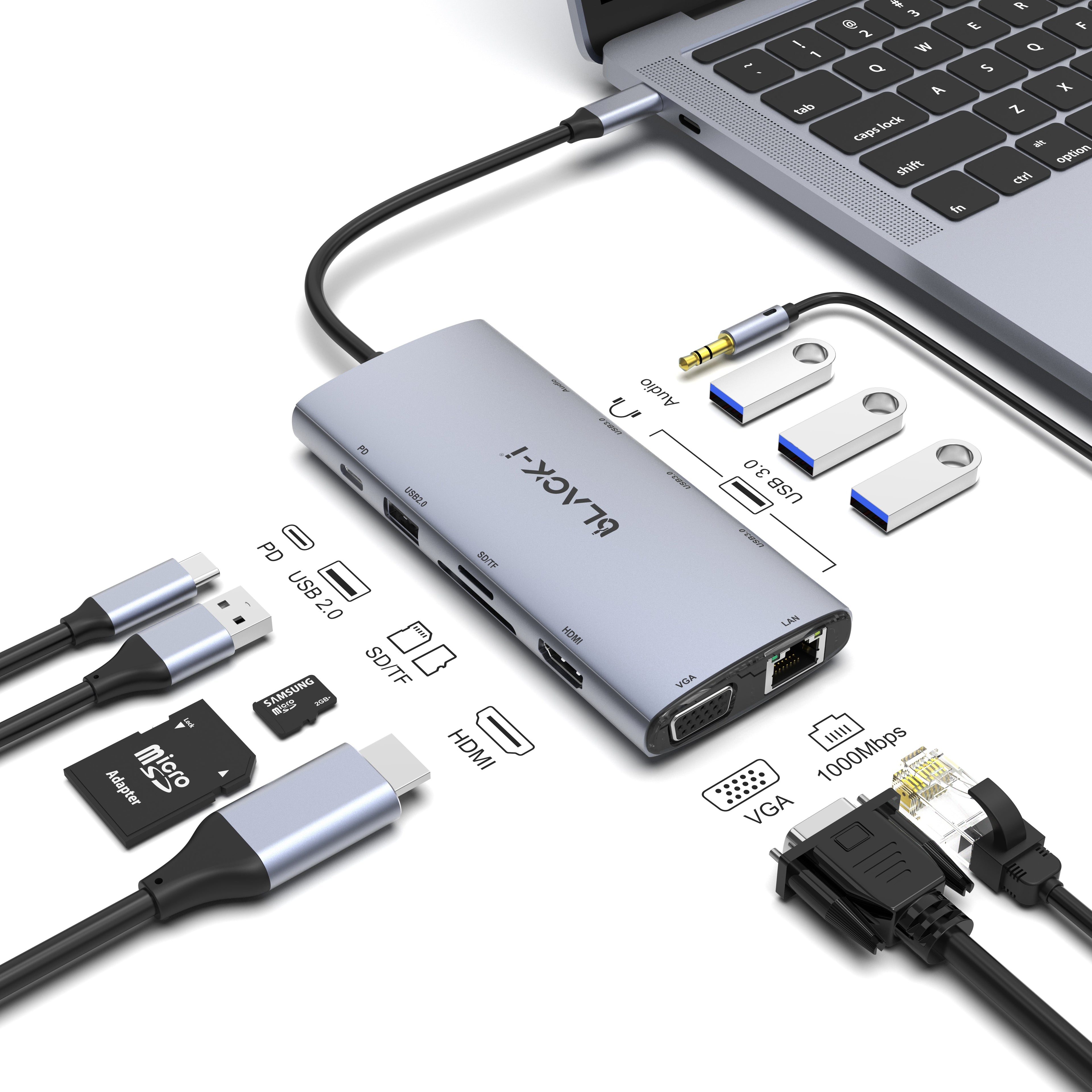 Black-i 10 in 1 USB C Docking Station