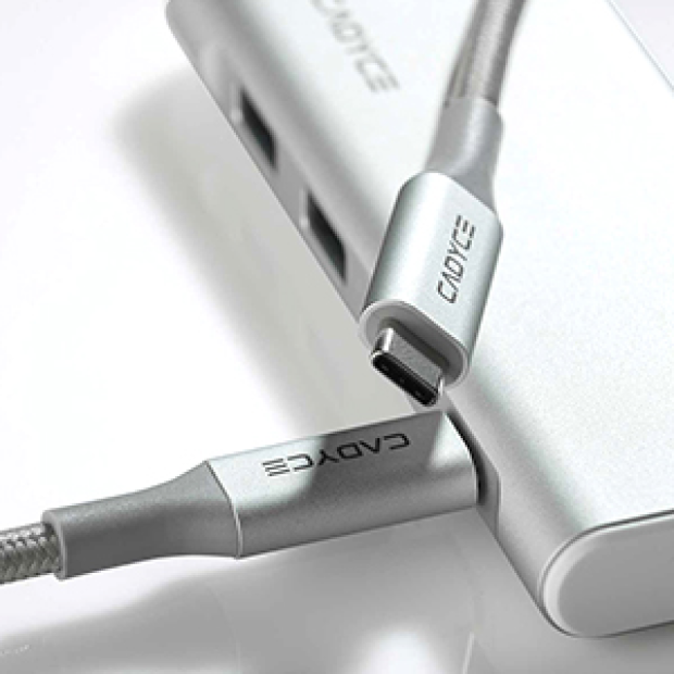 Cable with USB-C connector on a white background