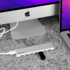 Cadyce CA-C7H USB‑C to USB 3.0 7‑Port Hub – front perspective (c7h a)