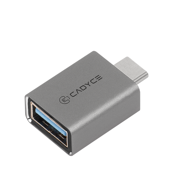 USB-C to USB-A adapter with Cadyce branding on a white background