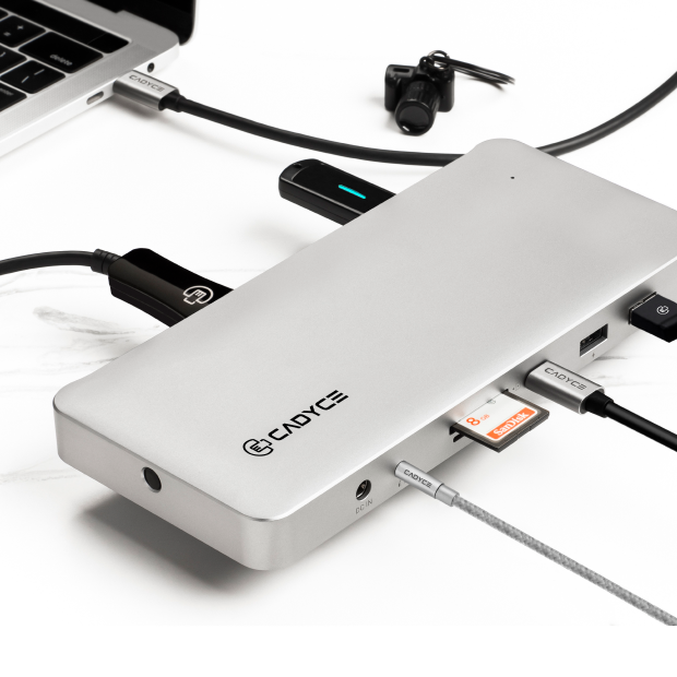 Cadyce CA‑CDPRO docking station side profile showing ports