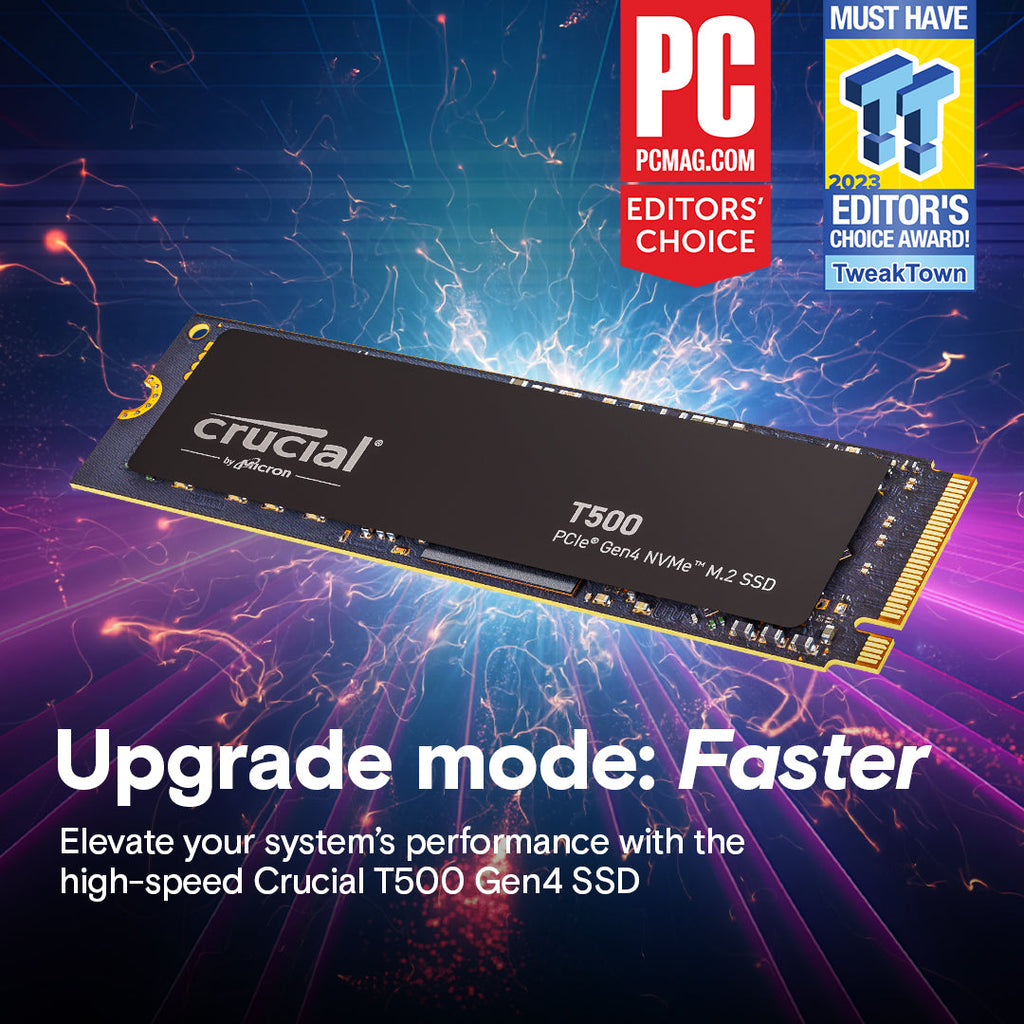 Crucial T500 500GB PCIe 4.0 x4 M.2 Internal SSD
