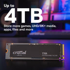 Crucial T705 4TB PCIe Gen5 NVMe M.2 2280 Internal Solid State Drive