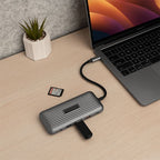 Cadyce CA-CXTDS PLUS USB‑C Enhanced Travel Docking Station side angle highlighting sleek design