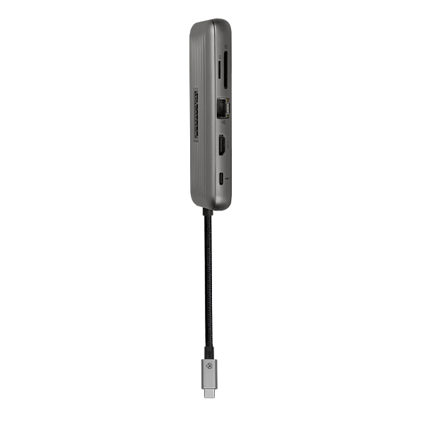 Cadyce CA-CXTDS PLUS USB‑C Enhanced Travel Docking Station front view with ports and branding