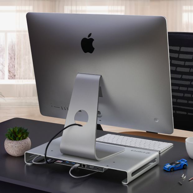 Cadyce CA-DDS USB-C Desktop Docking Station top‑down view of SD and MicroSD card slots