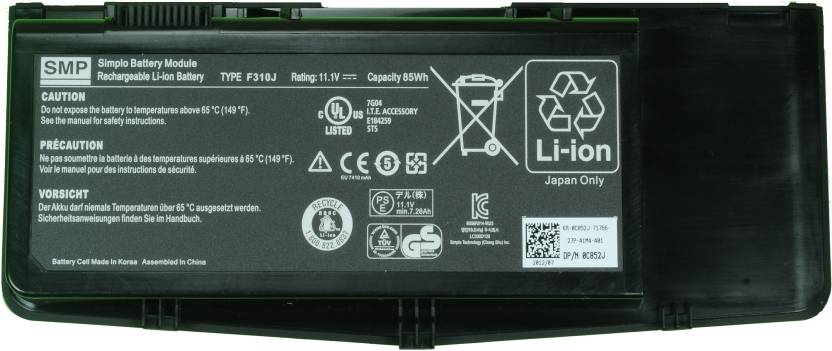 Dell F310J Original OEM 9 Cell 85Wh 11.1 V Laptop Battery for Select Dell Laptops