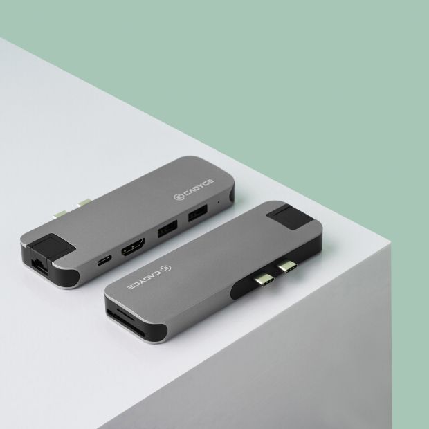 Cadyce CA-DUCDG Dual USB‑C Docking Station detailed view of USB 3.0 ports