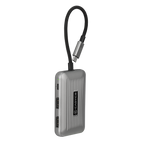 CADYCE USB‑C to Dual DisplayPort Converter (CA‑DUDP8K) displaying its dual DisplayPort ports and USB‑C PD input