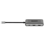 CADYCE CA-DUHD4K USB‑C to Dual HDMI converter shown from the front, sleek metal finish