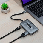 CADYCE CA-DUHD4K USB‑C to Dual HDMI adapter displaying its two HDMI ports