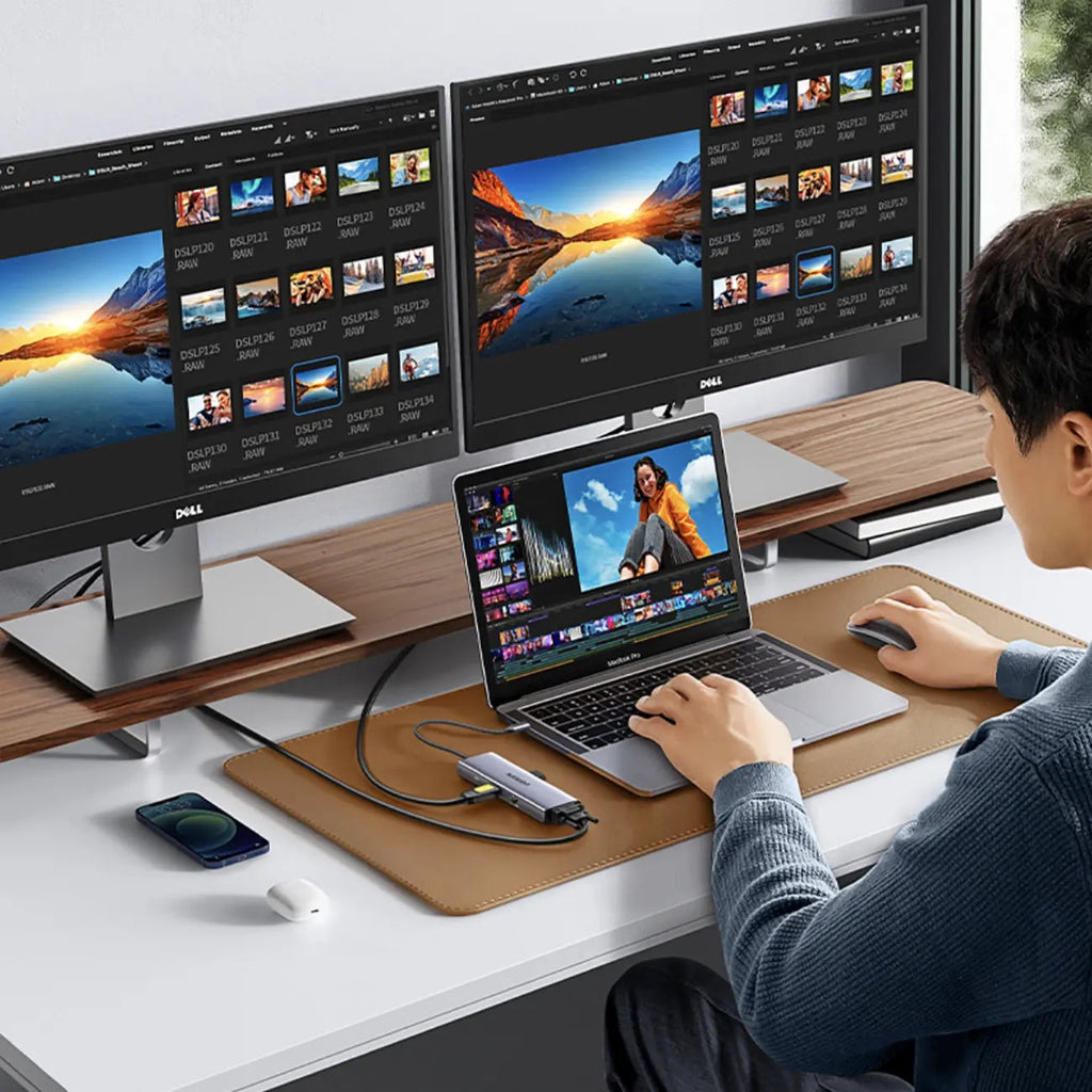 UGREEN 9-in-1 USB-C Docking Station 4K HDMI 100W PD 5Gbps USB 3.0 SD/TF Gigabit Ethernet Audio MacBook Windows Chromebook 15600