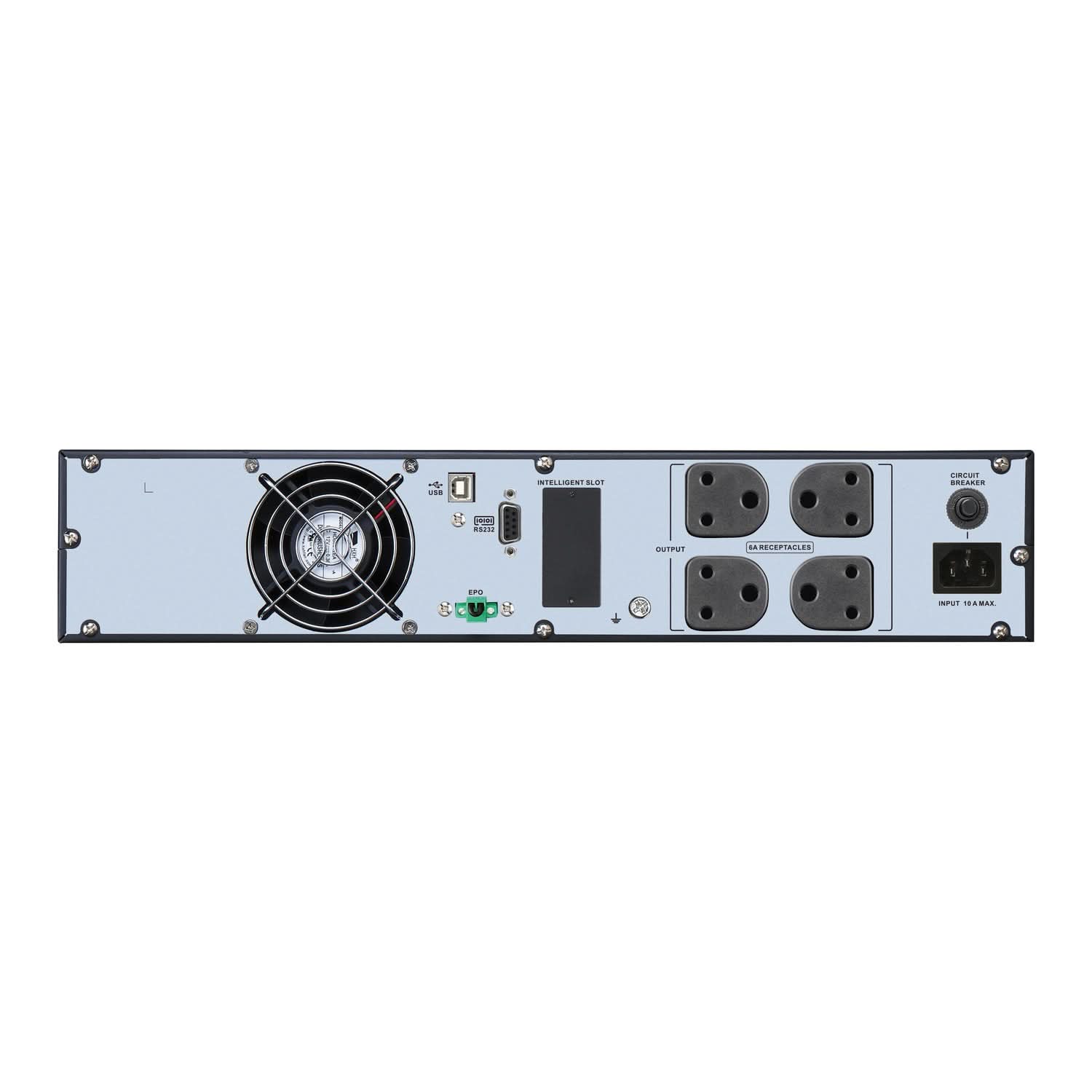 APC Easy UPS On-Line SRVL1KRI-IN - 1000VA/ 900W |230V | 4 India 3-pin 6A Outlets | Lithium-ion | Rack/Tower 2U | Intelligent Card Slot | Visual LCD and Audible Alarms | W/O rail kit | 3 years Warranty