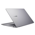Silver laptop on a white background