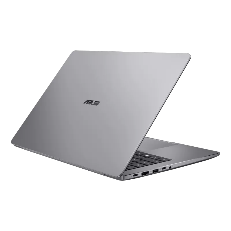 Silver ASUS laptop on a white background