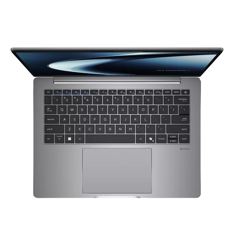 Laptop with a black keyboard on a white background