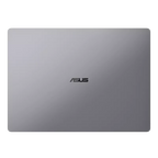 Silver laptop lid with ASUS logo on a white background