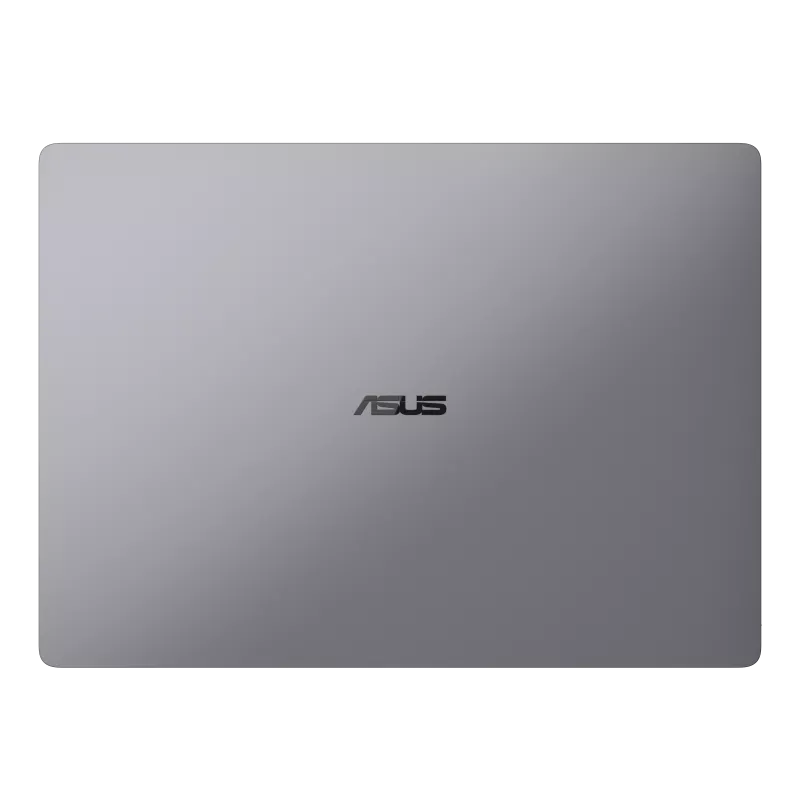 Silver laptop lid with ASUS logo on a white background