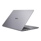 Silver laptop with ASUS logo on a white background