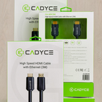 CADYCE High Speed HDMI Cable with Ethernet (5M) – black cable close‑up view (file hd c3m)