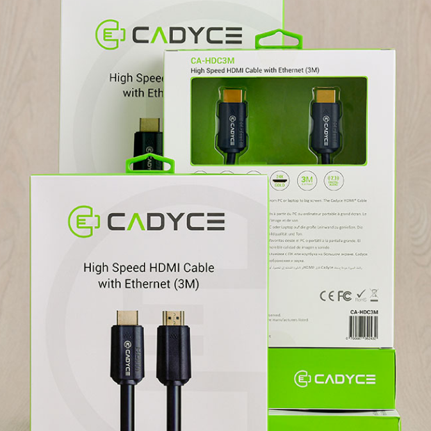 CADYCE High Speed HDMI Cable with Ethernet (5M) – black cable close‑up view (file hd c3m)