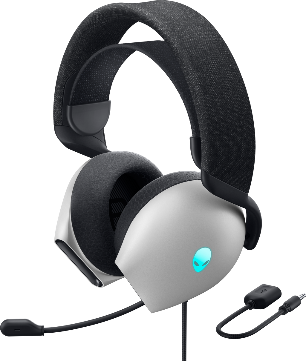 Dell Alienware AW520H RGB Wired Gaming Headset with Unidirectional Microphone - Lunar Light