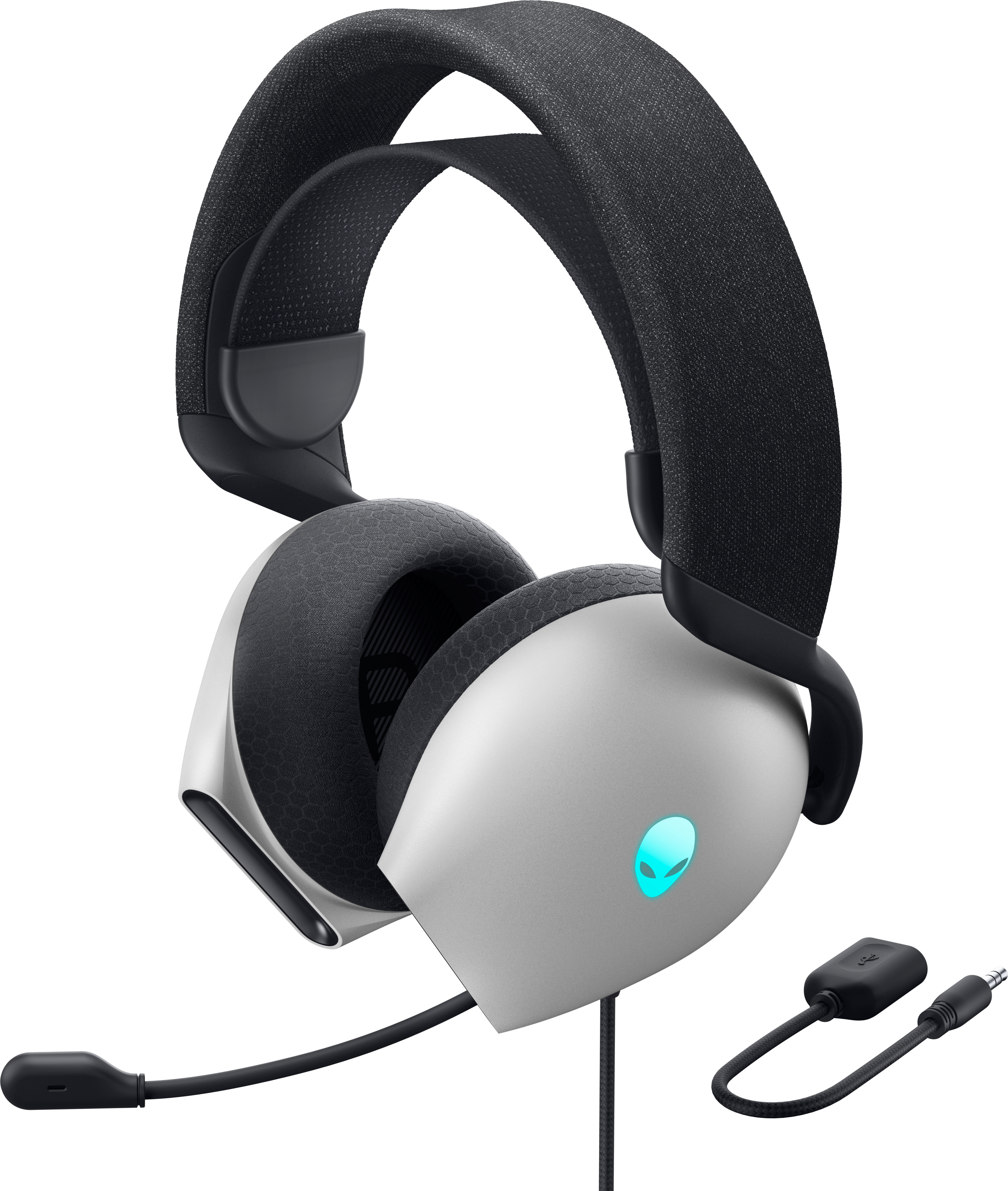 Dell Alienware AW520H RGB Wired Gaming Headset with Unidirectional Microphone - Lunar Light