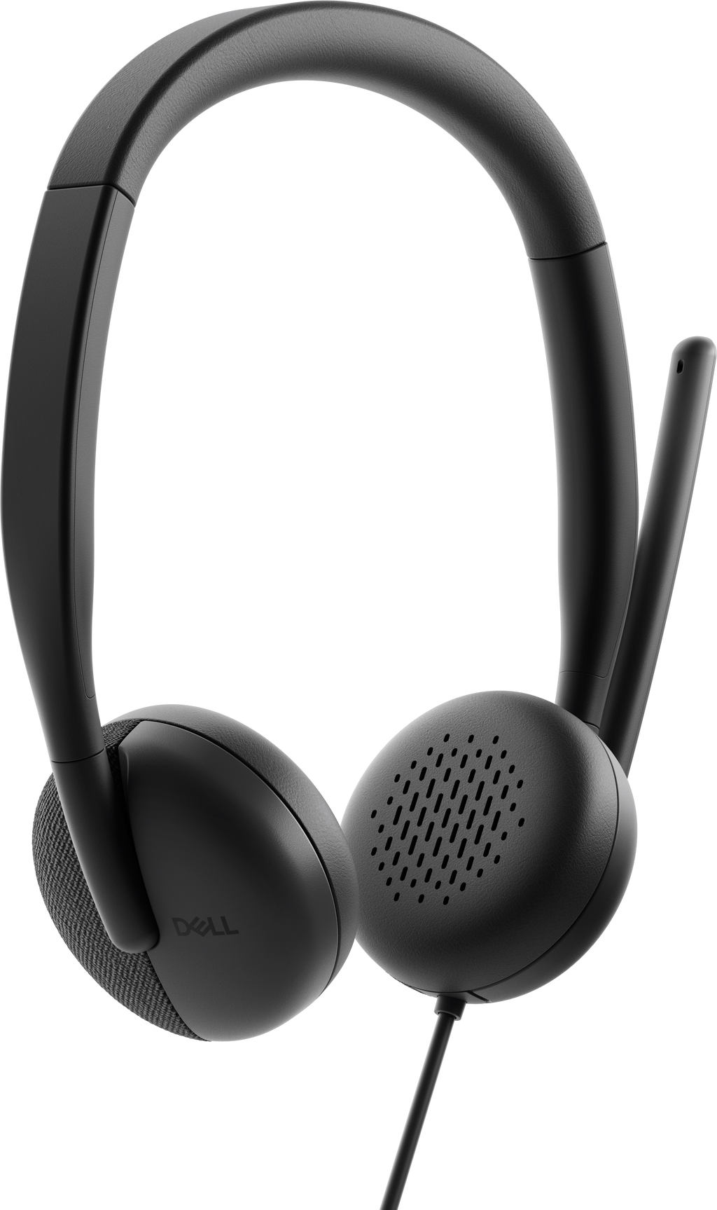 Dell WH3024 Wired Lightweight Headband AI-Based Noise Cancellation Headset with Microphone - Black