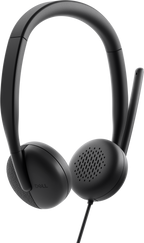 Dell WH3024 Wired Lightweight Headband AI-Based Noise Cancellation Headset with Microphone - Black