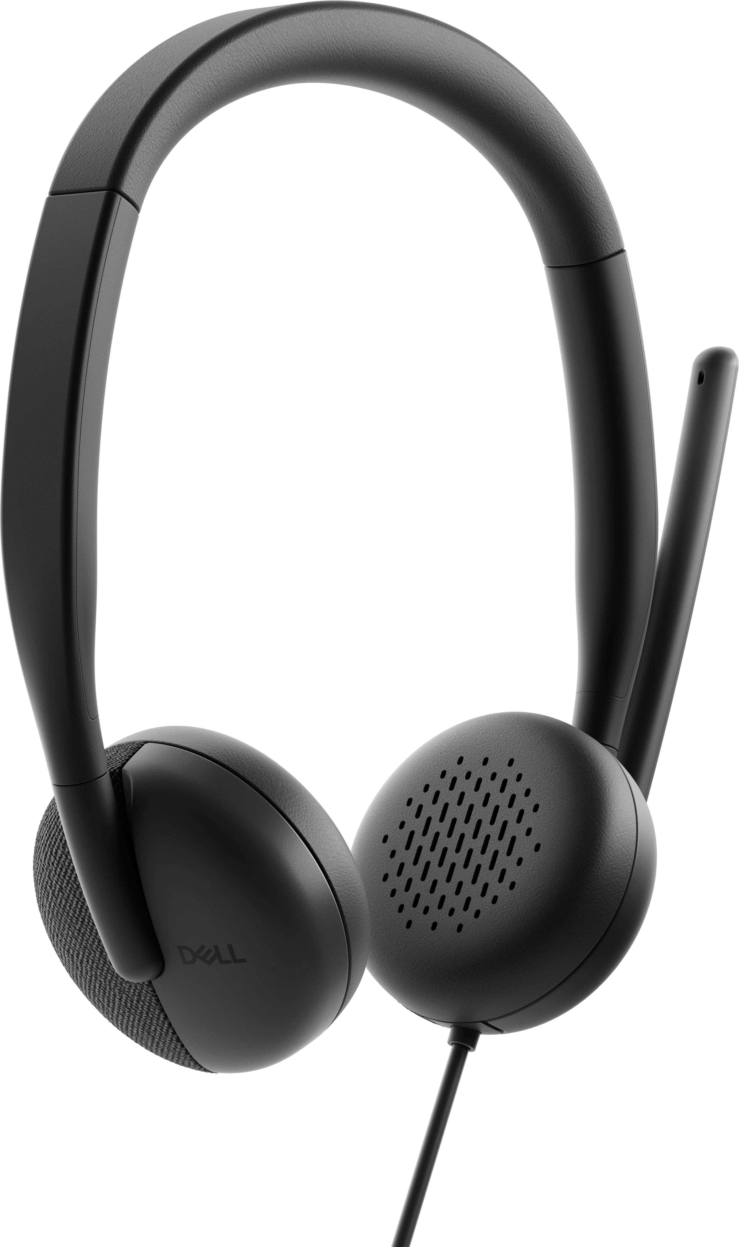 Dell WH3024 Wired Lightweight Headband AI-Based Noise Cancellation Headset with Microphone - Black