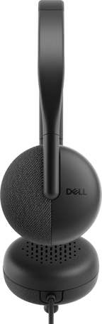 Dell WH3024 Wired Lightweight Headband AI-Based Noise Cancellation Headset with Microphone - Black