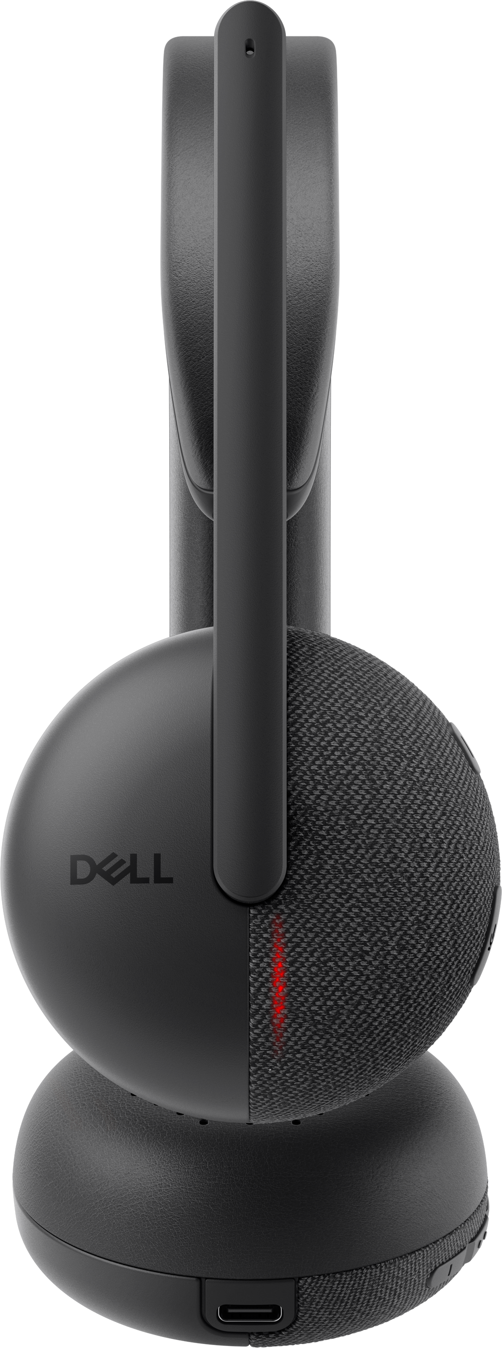 Dell WL3024 Wireless Leatherette Headband AI-Based Noise Cancellation Headset with Microphone - Black
