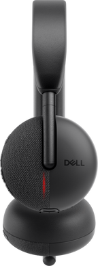 Dell WL3024 Wireless Leatherette Headband AI-Based Noise Cancellation Headset with Microphone - Black