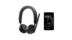 Dell WL3024 Wireless Leatherette Headband AI-Based Noise Cancellation Headset with Microphone - Black