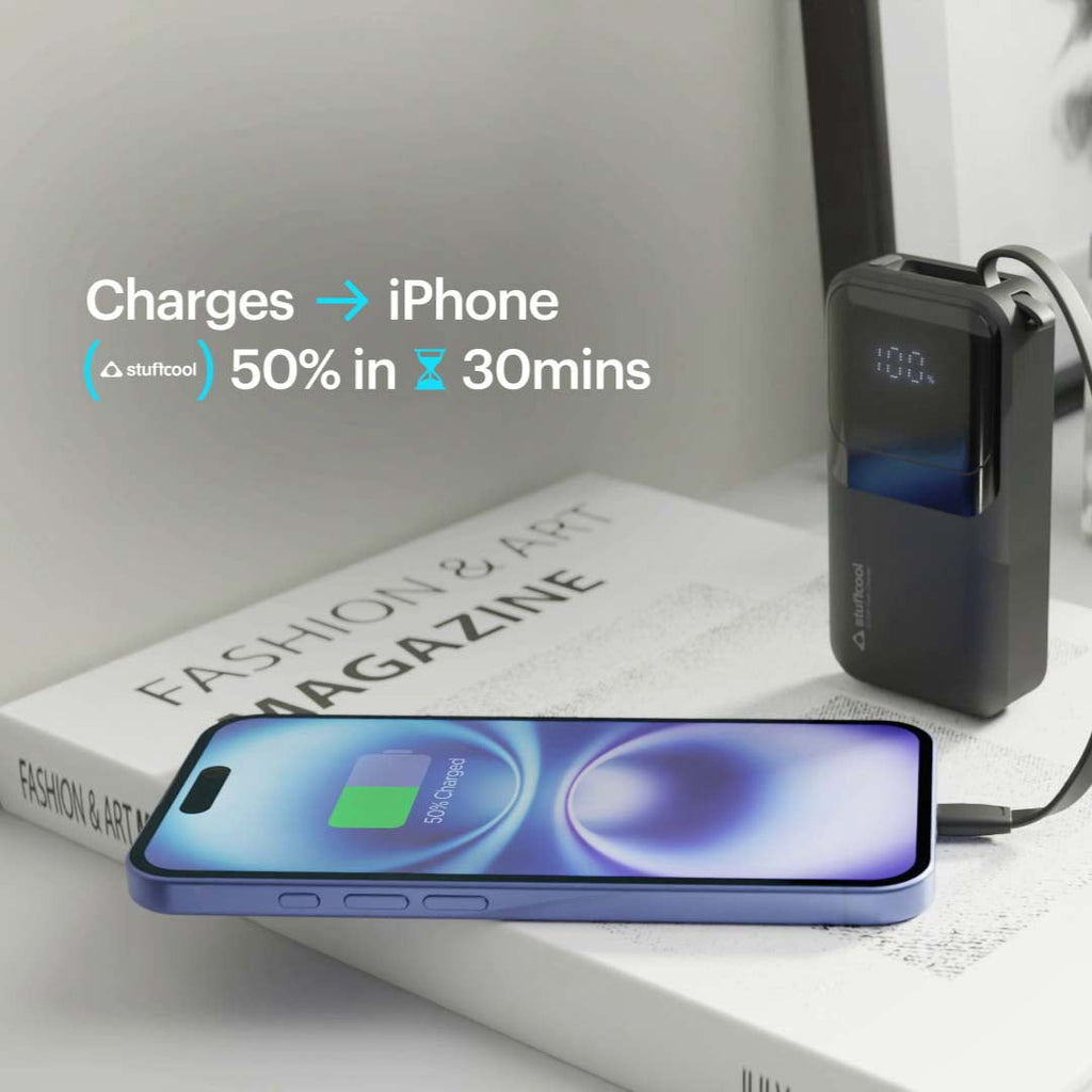 Mito Plus Mini 10000mAh Powerbank with Built-in Type-C Cable and 22.5W Fast Charging