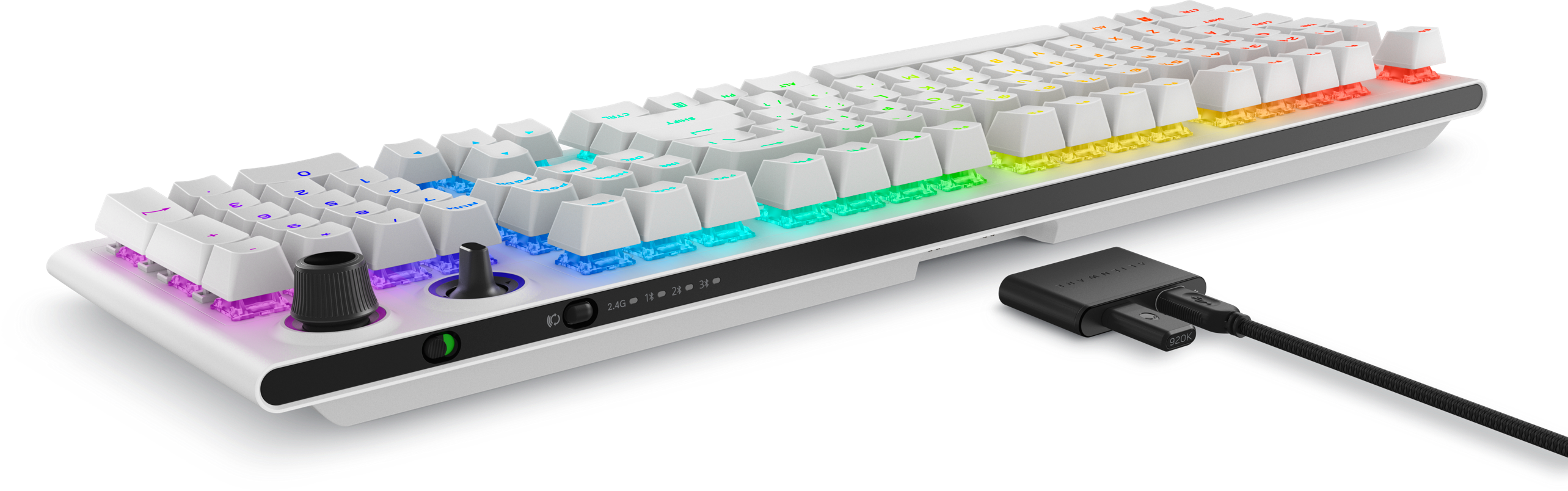 Dell Alienware AW920K Tri-Mode Bluetooth Wireless RGB Backlit Mechanical Gaming Keyboard - Lunar light