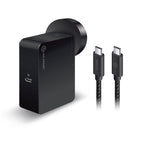 USB-C Laptop/Macbook Wall Charger 60W with Power DeliveryÐ Travel Edition with AU, EU, UK, US Plugs and 2m Cable - Black