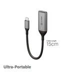 Ultra 15cm USB-C (Male) to DisplayPort (Female) Adapter - 4K 60Hz
