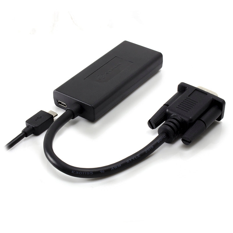 Portable VGA to HDMI Adapter with USB Audio & Resolution Support Up to 1080p