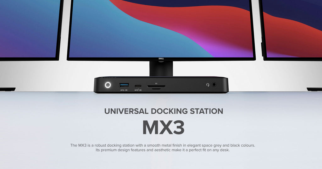 MX3 USB-C Triple Display DP Alt. Mode Docking Station – With 100W Power Delivery
