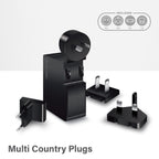 USB-C Laptop/Macbook Wall Charger 60W with Power DeliveryÐ Travel Edition with AU, EU, UK, US Plugs and 2m Cable - Black