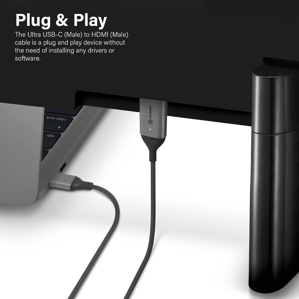 USB-C (Male) to HDMI (Male) Cable - Ultra Series - 4K 60Hz - Space Grey - 1m
