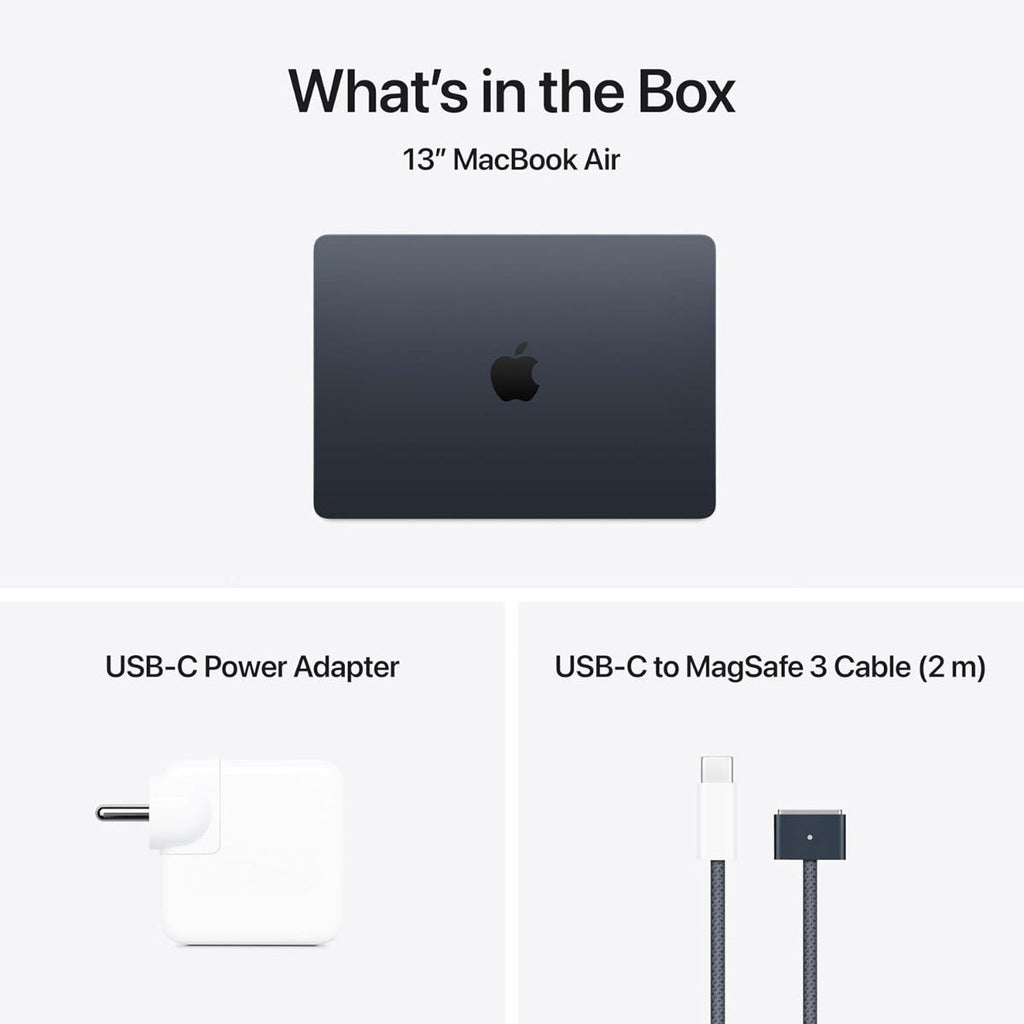 Apple MacBook Air M5 Chip (16GB RAM/ 512GB SSD/ 13 Inch Liquid Retina Display/ 10‑core CPU and 8‑core GPU/ Midnight) - MDHE4HN/A