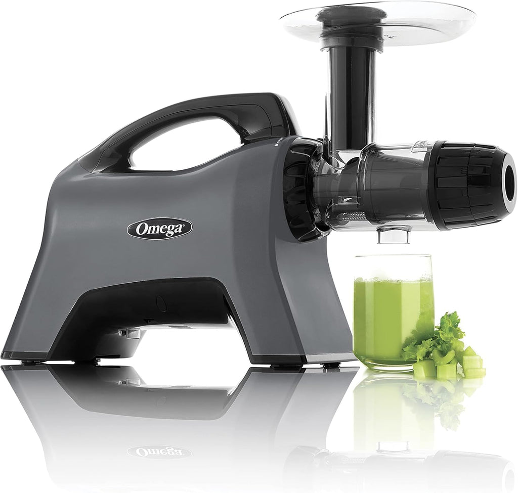 Omega MM1500GYF Celery Juicer and Nutrition System Masticating Juicer, Cold Press Juicer Machine For Celery with Adjustable Dial, 10 years motor warranty, 200-Watt, Grey