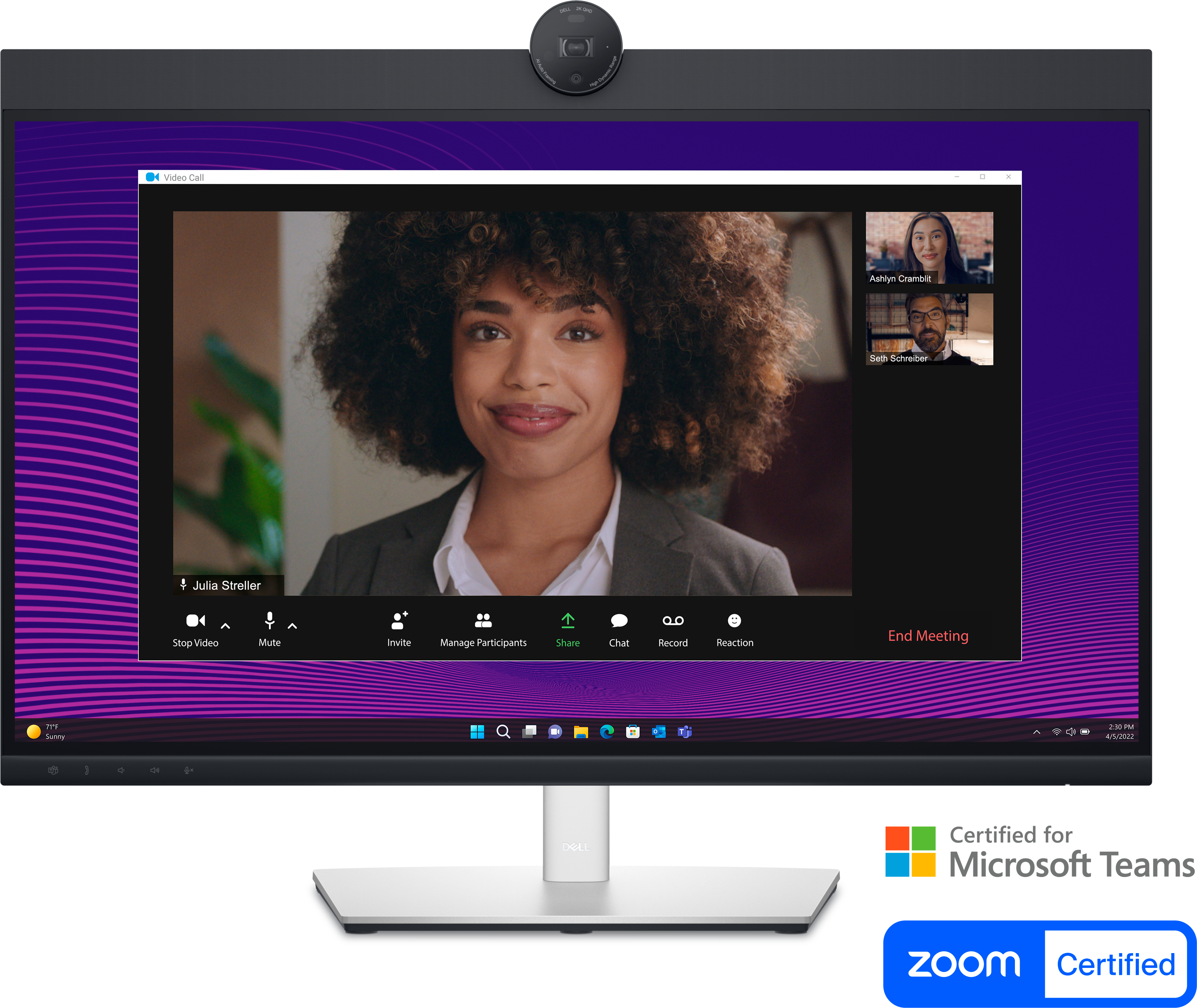 Dell Pro 27 Plus P2724DEB Video Conferencing Monitor 27" QHD IPS, 2K Webcam, Dual 5W Speakers, USB‑C 90W PD, RJ45 Ethernet, Height Adjustable