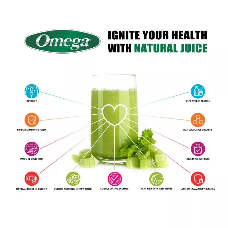 Omega MM900HDC Masticating Juicer, Cold Press Juicer Machine For Celery with Adjustable Dial, 200-Watts